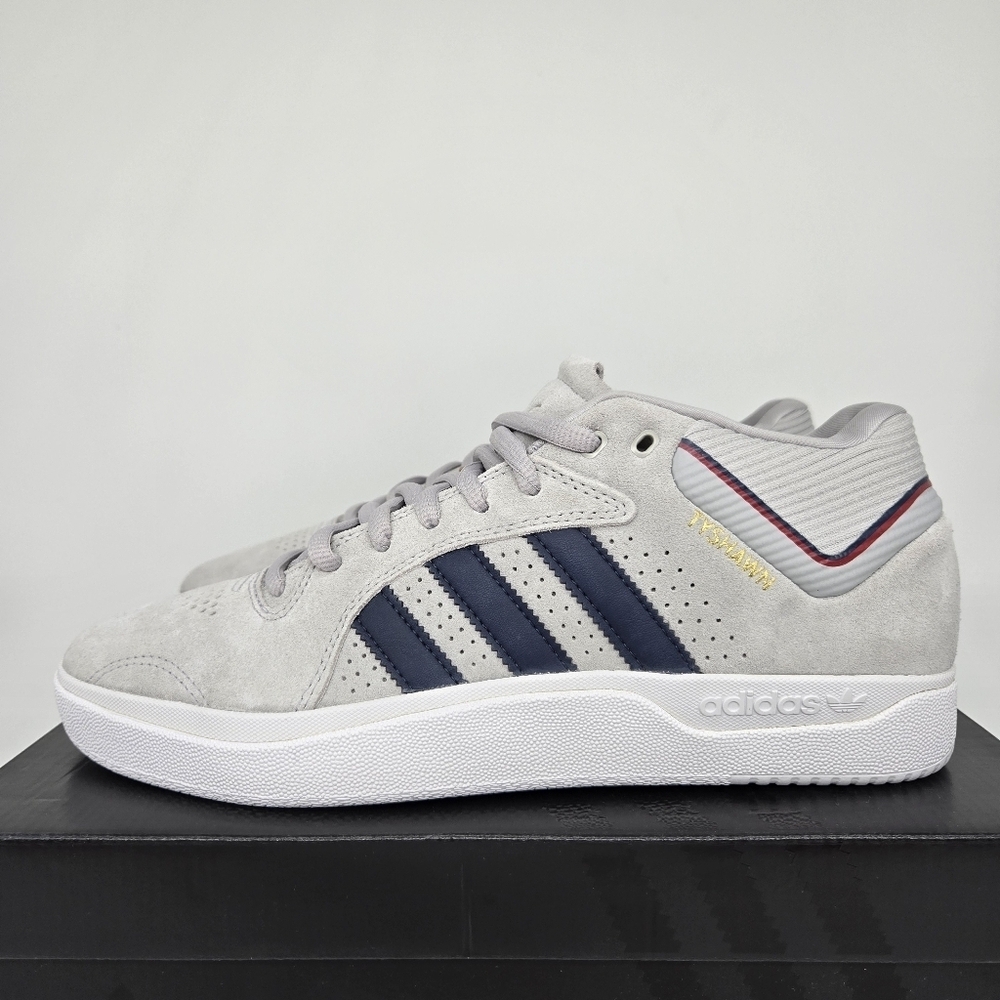 adidas Tyshawn Mid Grey Collegiate Navy Suede Men's Skateboarding Shoe Size 11.5
